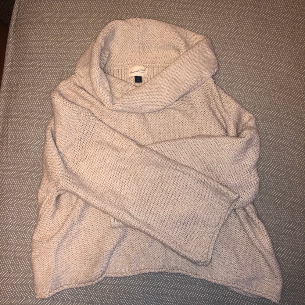 Funnel neck knit sweater